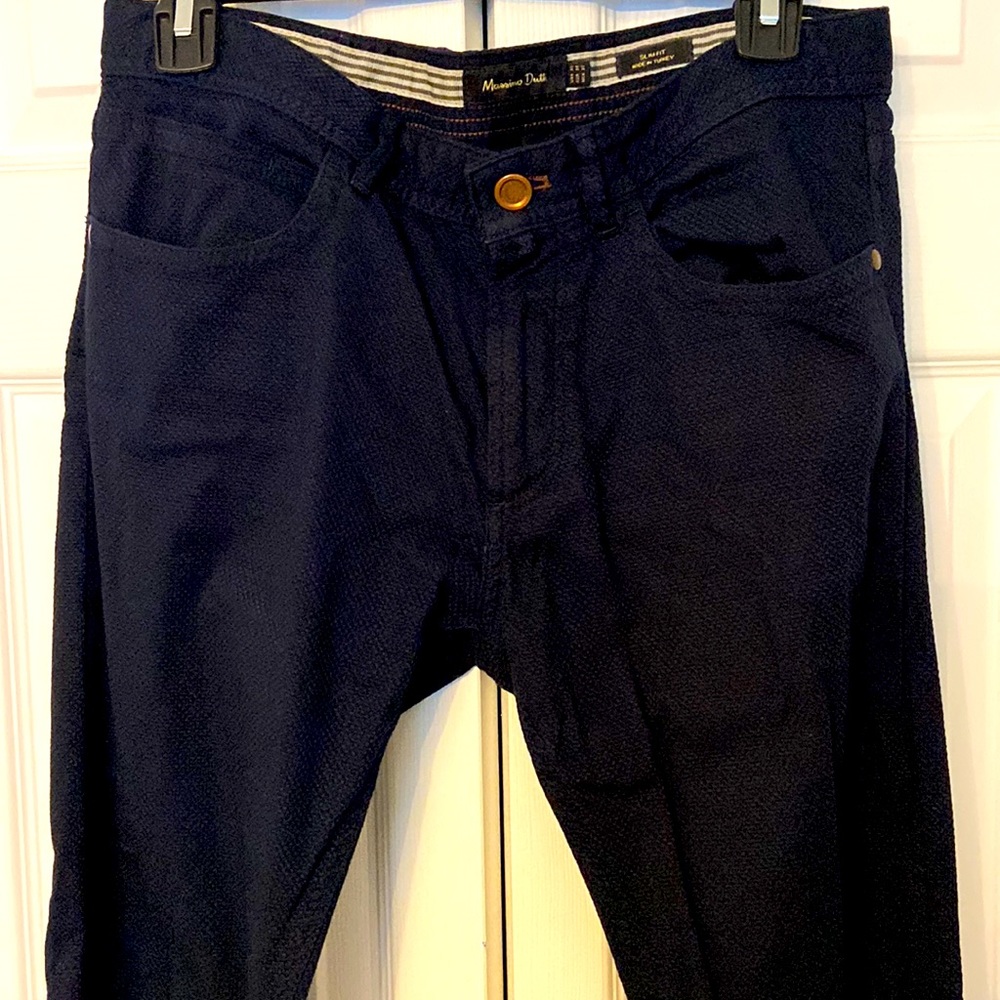 Navy Mens Dress Pants 30x30 Slim Fit